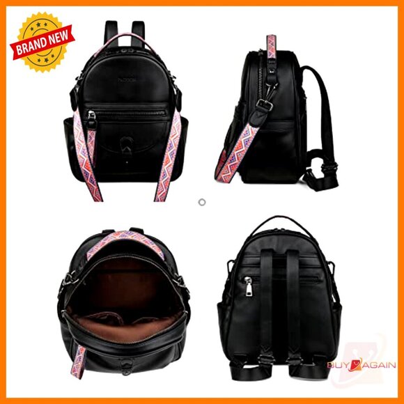 Mini Leather Backpack Purse with Multiple Pockets Waterproof Shoulder Bag main image 5